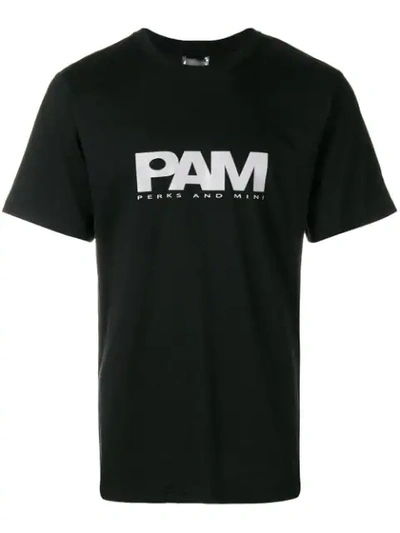 Shop Perks And Mini Pam  Printed Logo T-shirt - Black