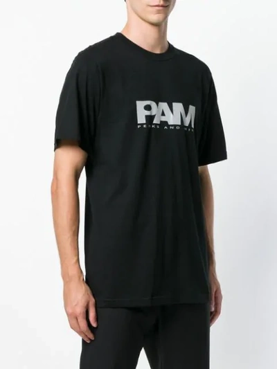 Shop Perks And Mini Pam  Printed Logo T-shirt - Black