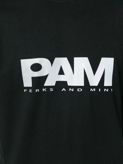 Shop Perks And Mini Pam  Printed Logo T-shirt - Black