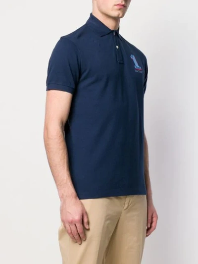 Shop Hackett Short Sleeved Polo Shirt In Blue