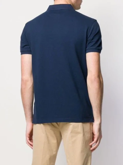 Shop Hackett Short Sleeved Polo Shirt In Blue