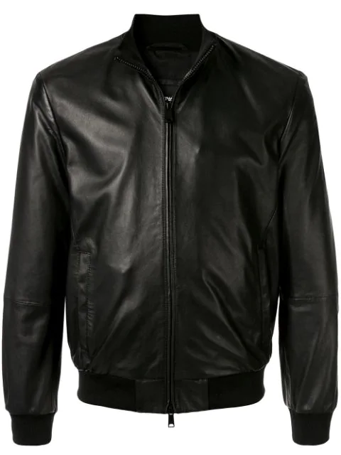 Emporio Armani Classic Flight Jacket In Black | ModeSens