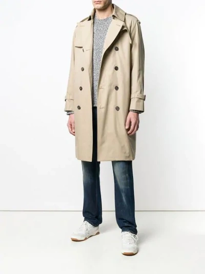 Shop Mackintosh Honey Cotton Trench Coat Gm-130fd In Brown