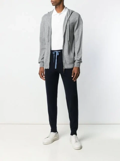 Shop N•peal N.peal Hooded Zip Knitted Top - Grey In Gray