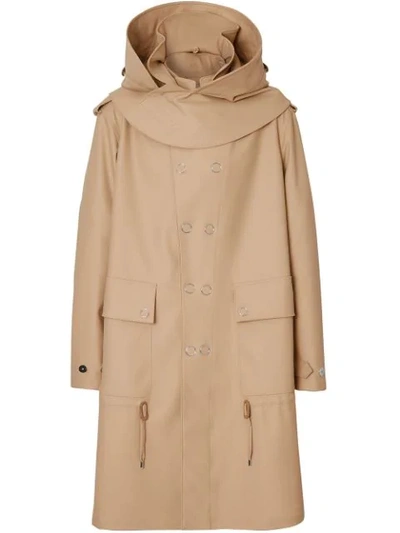 Shop Burberry Parka Mit Abnehmbarer Kapuze In Neutrals