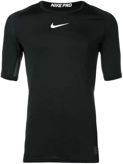 Shop Nike Pro Core Short-sleeve T-shirt In Black