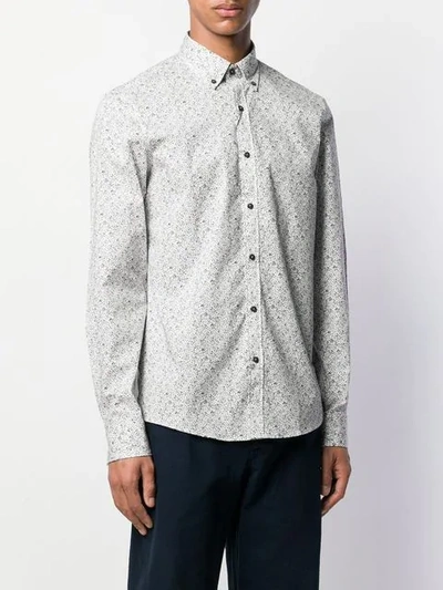Shop Michael Michael Kors Floral Print Button Down Shirt - White