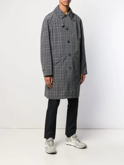 Shop Lanvin Checked Single-breasted Coat In Grey