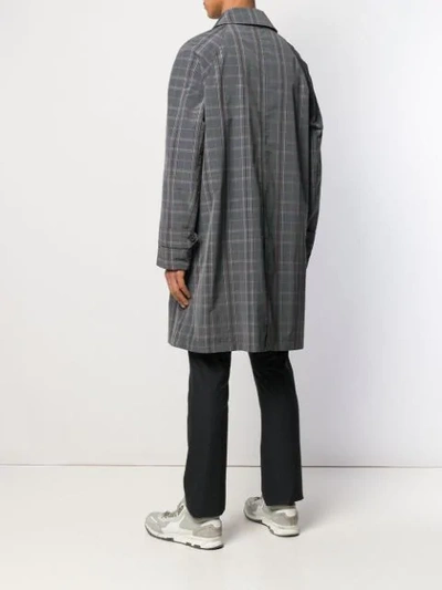 LANVIN CHECKED SINGLE-BREASTED COAT - 灰色