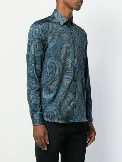 Shop Etro Paisley Print Shirt In Blue