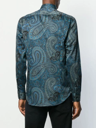 Shop Etro Paisley Print Shirt In Blue