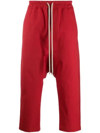 Shop Rick Owens Oversized Track Pants In Red