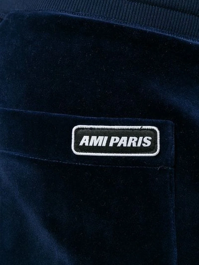 Shop Ami Alexandre Mattiussi Ami Paris Velvet Trackpants In Blue