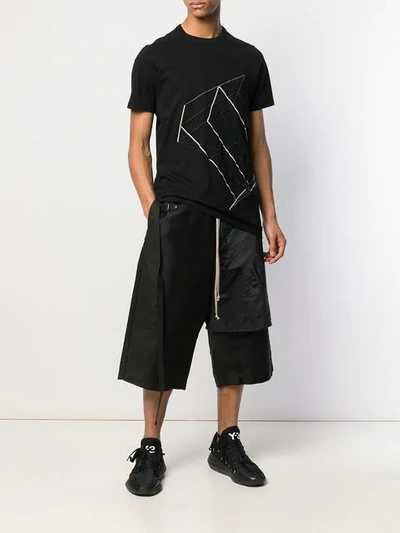 Shop Rick Owens Drkshdw Dropped Crotch Long Shorts In Black