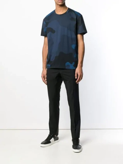Shop Valentino Macro Camouflage Print T In Blue
