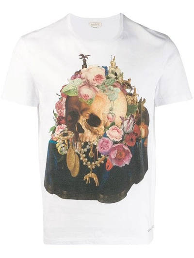 Shop Alexander Mcqueen Still Life Skull T-shirt In White