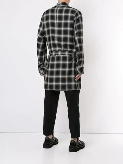 Shop Loveless Checked Lounge Coat In Black