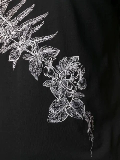 Shop Alexander Mcqueen Frosted Fern Embroidered T In 0901 Black/mix