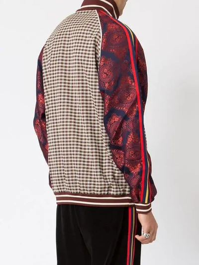 Shop Gucci Houndstooth Check Track Jacket - Brown