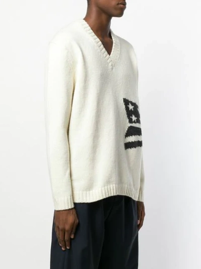 Shop Calvin Klein Jeans Est.1978 Oversized V-neck Sweater In White