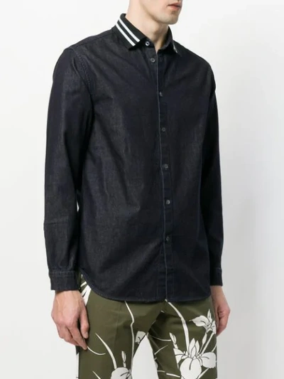 Shop N°21 Polo Collar Chambray Shirt In Blue