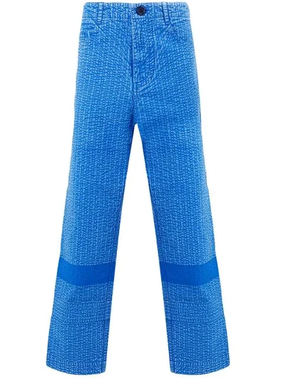 Shop Craig Green Straight Leg Trousers In Blue
