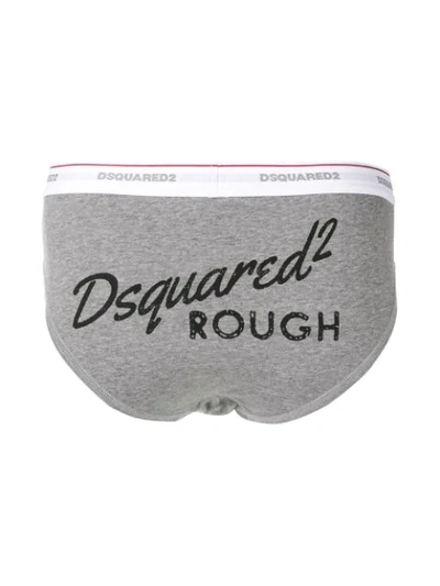 Shop Dsquared2 Logo Print Briefs - Grey