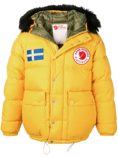 Shop Acne Studios X Fjällräven Reversible Down Jacket In Yellow