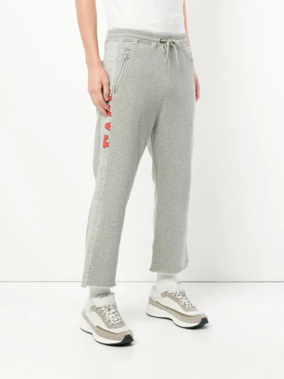 Shop Facetasm Drawstring Cropped Track Pants In Grey