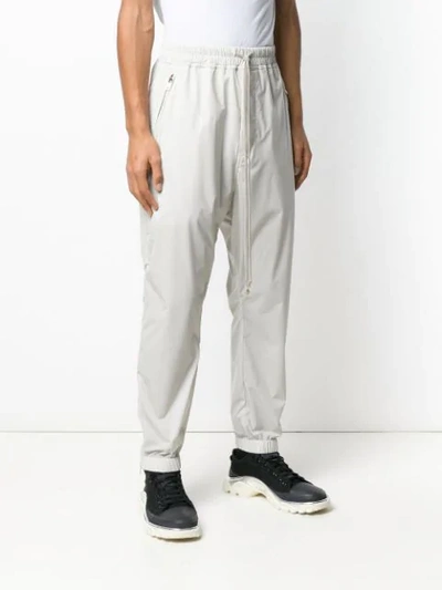 Shop Rick Owens Tapered Leg Track Trousers In Neutrals