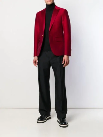 Shop Dsquared2 Tailored Blazer Jacket In Red