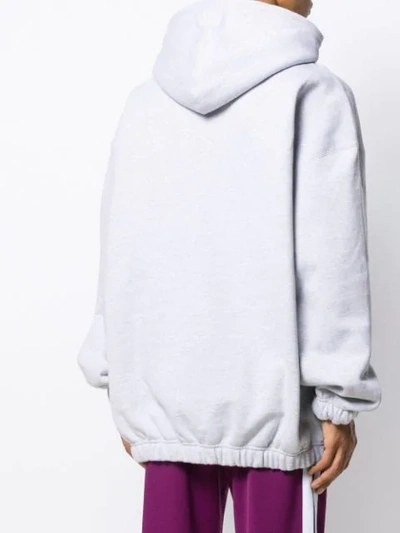 Shop Palm Angels Oversized Logo Hoodie In Grey