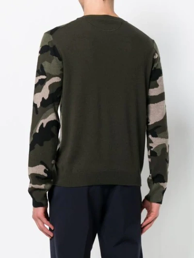 Shop Valentino Vltn Camouflage Sweater In Green