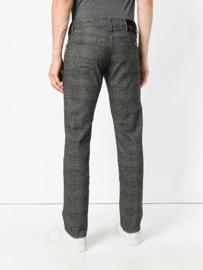 Shop Jacob Cohen Checked Slim Trousers - Grey