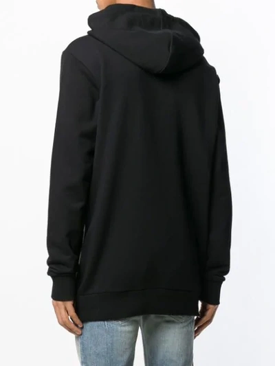 Shop Balmain Logo Patch Hoodie In Black