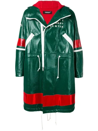 Shop Undercover Colour Blocked Parka In Green