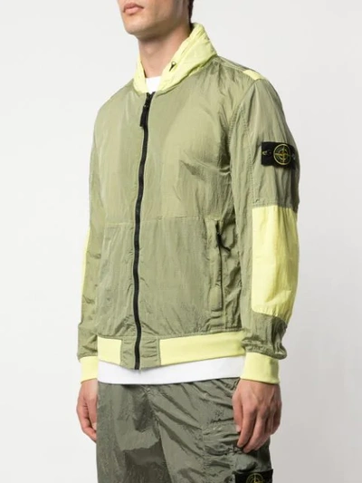 Shop Stone Island Nylon Bomber Jacket - Green