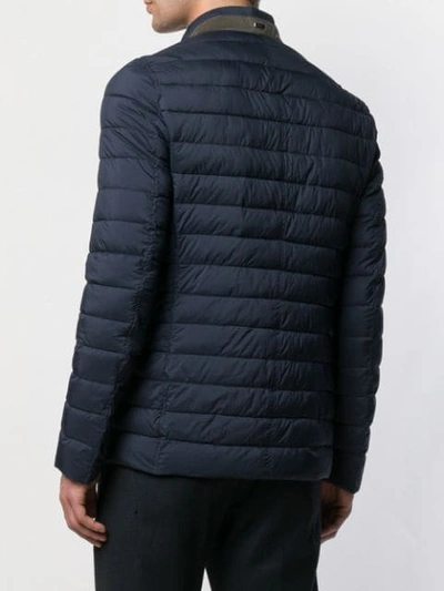 Shop Herno Quilted High Neck Jacket In 9201 Blue