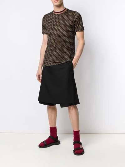 Shop Fendi Polka Dot Skirt Front Shorts In Black