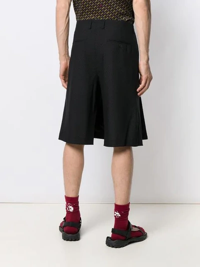 Shop Fendi Polka Dot Skirt Front Shorts In Black