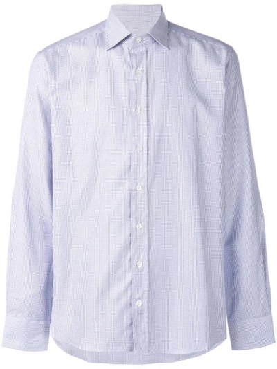 Shop Etro Gingham Shirt In Blue