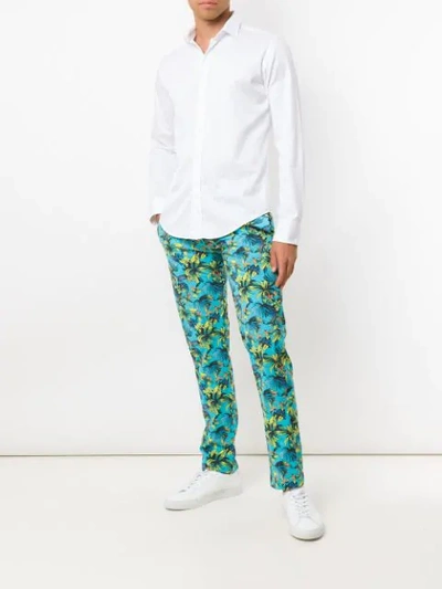 Shop Amir Slama Straight-fit Printed Trousers In Blue