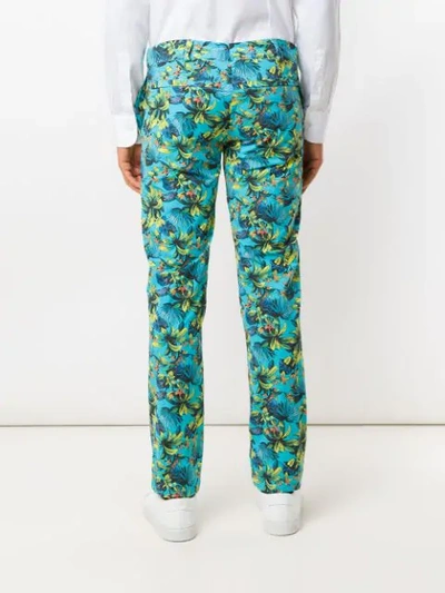 Shop Amir Slama Straight-fit Printed Trousers In Blue