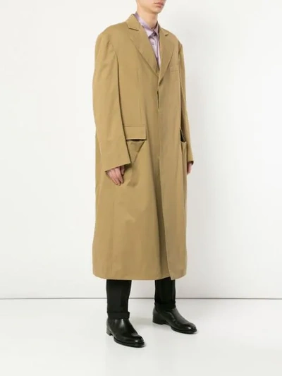 Shop Haider Ackermann Long Single-breasted Coat In Brown