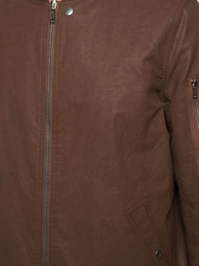 Shop Rick Owens Flight Bomber Jacket In Brown