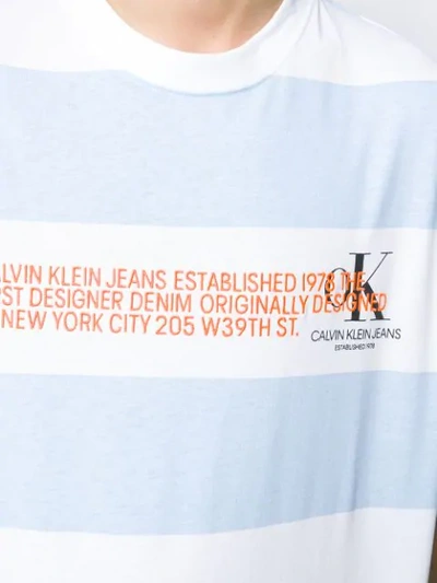 Shop Calvin Klein Jeans Est.1978 Striped Logo T-shirt In Blue