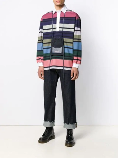 Shop Jw Anderson Striped Rugby Jersey Polo Shirt In Multicolour