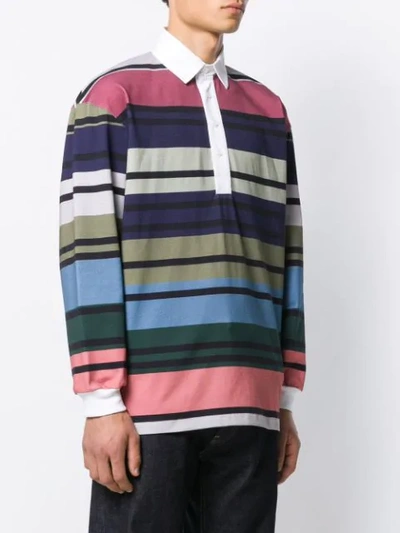 Shop Jw Anderson Striped Rugby Jersey Polo Shirt In Multicolour