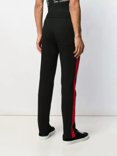 Shop Versace Contrast Piped Track Pants In Black