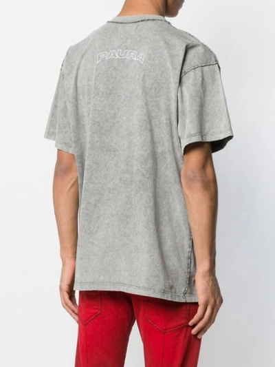 Shop Paura Graphic Print T-shirt - Grey